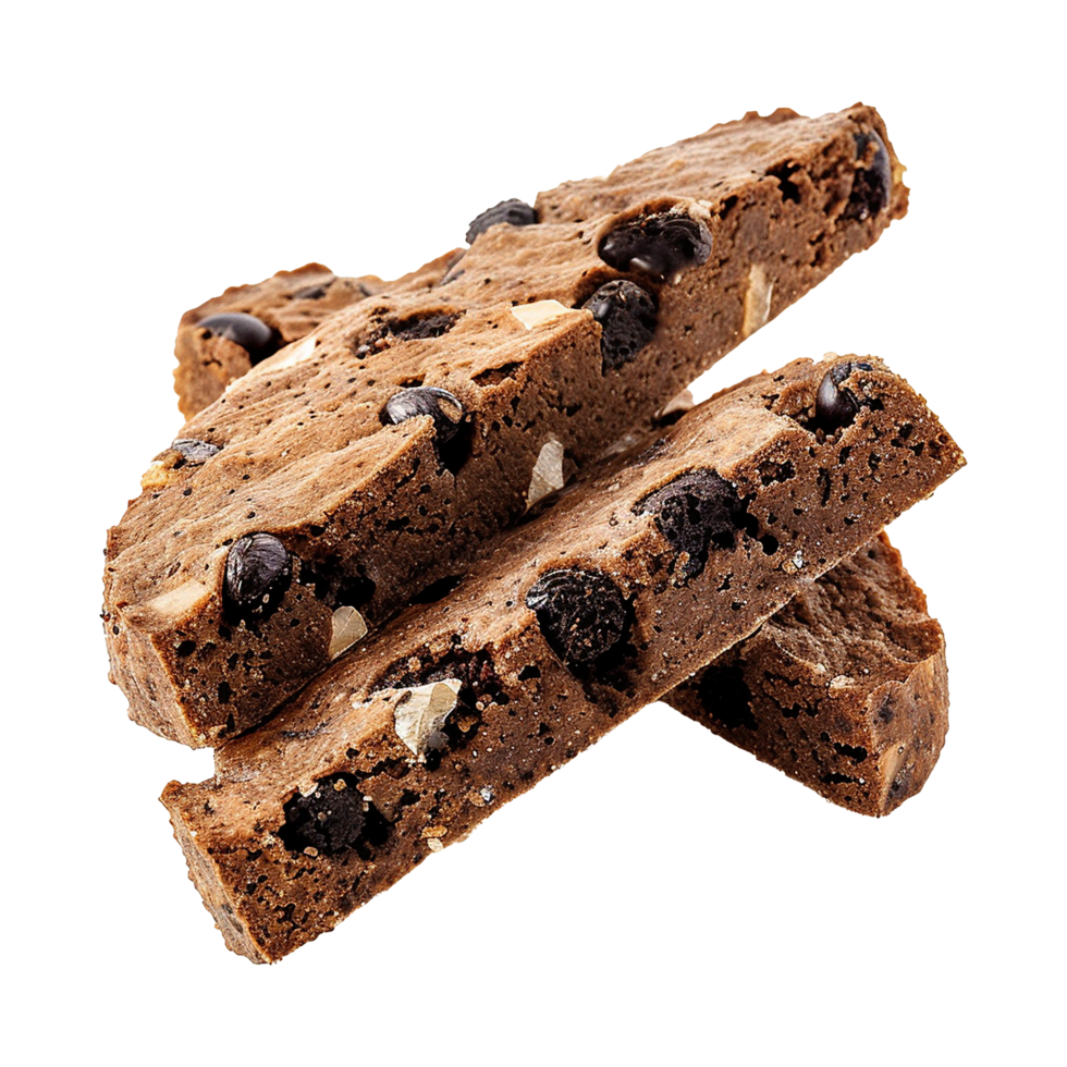 Yummy and Delicious Black Bean Biscotti isolated on transparent background png