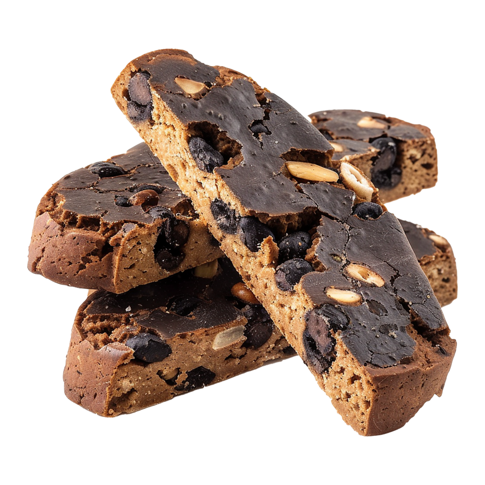 Yummy and Delicious Black Bean Biscotti isolated on transparent background png