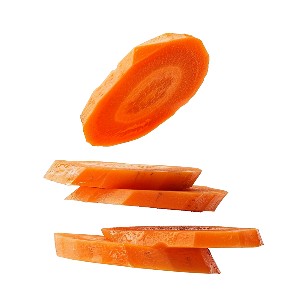 Carrot slices isolated on a transparent background png