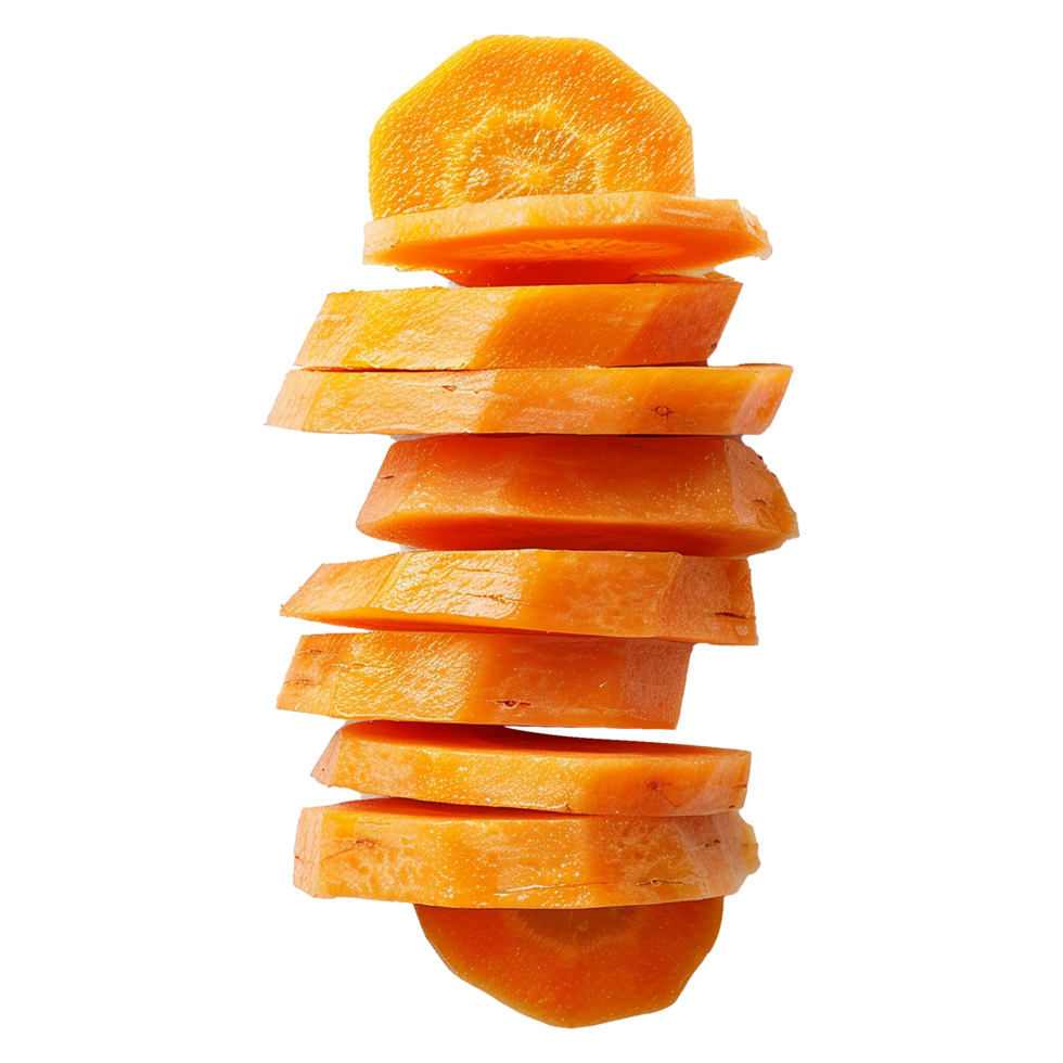 Carrot slices isolated on a transparent background png