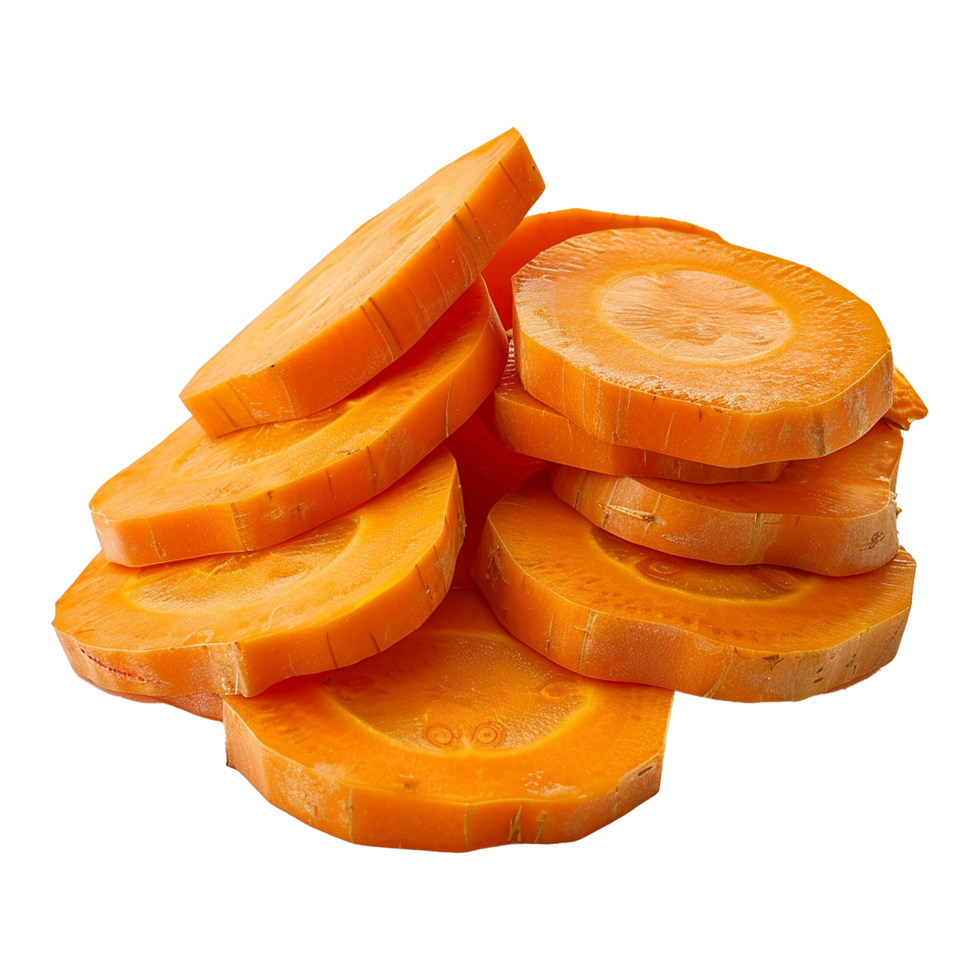 Carrot slices isolated on a transparent background png
