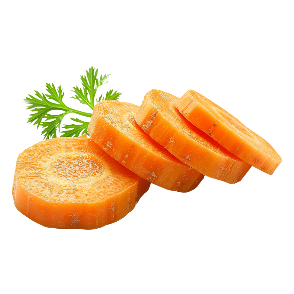 Carrot slices isolated on a transparent background png
