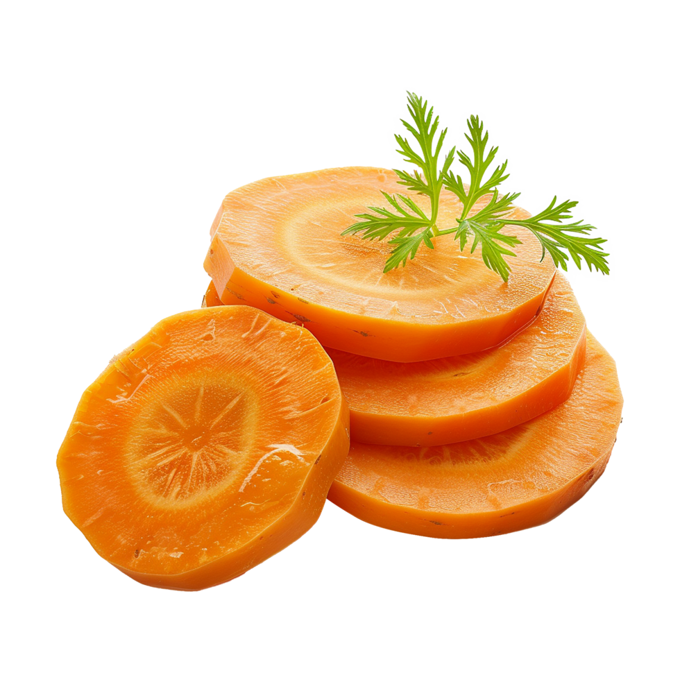 Carrot slices isolated on a transparent background png