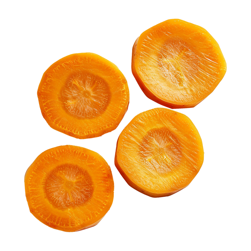 Carrot slices isolated on a transparent background png