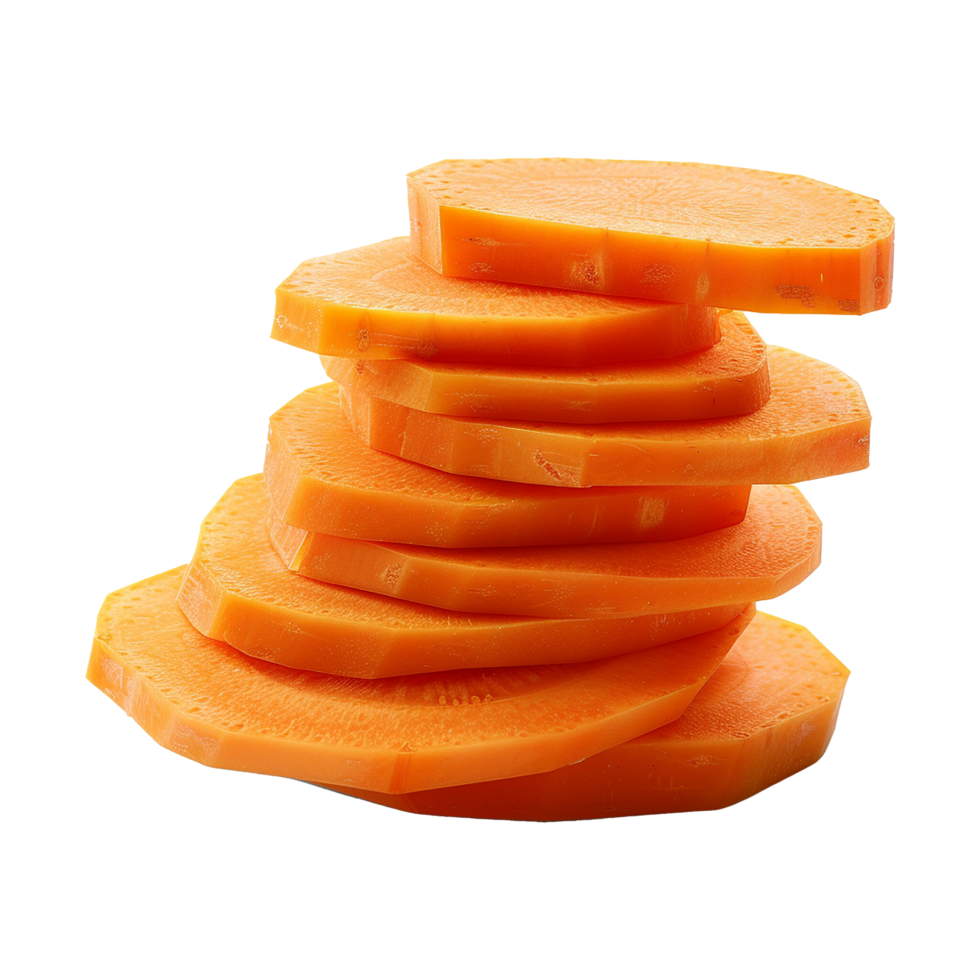 Carrot slices isolated on a transparent background png