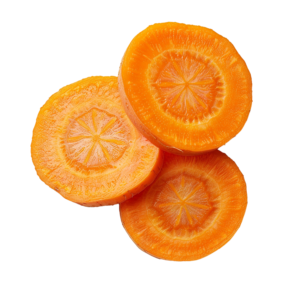Carrot slices isolated on a transparent background png