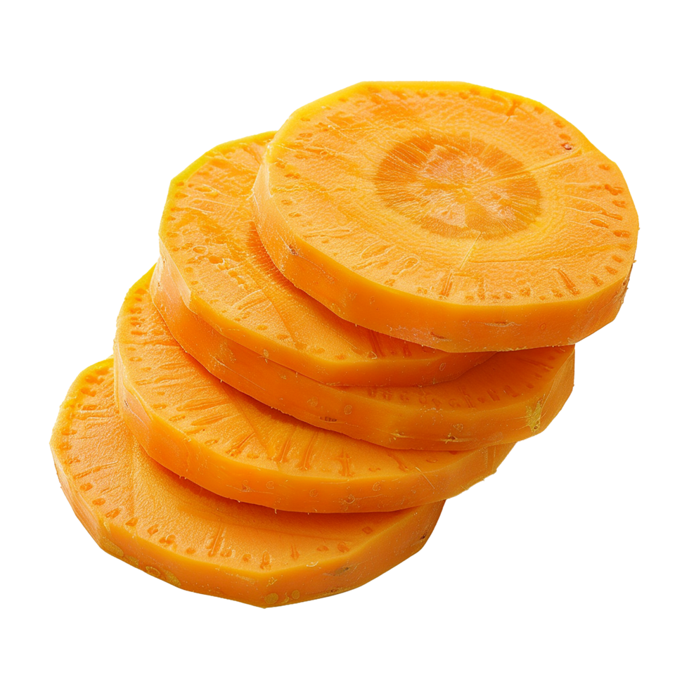 Carrot slices isolated on a transparent background png