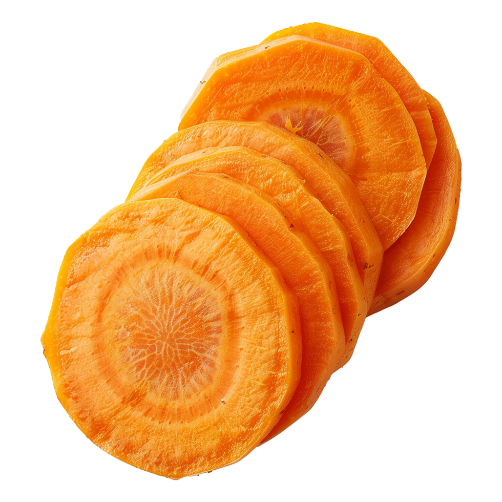 Carrot slices isolated on a transparent background png