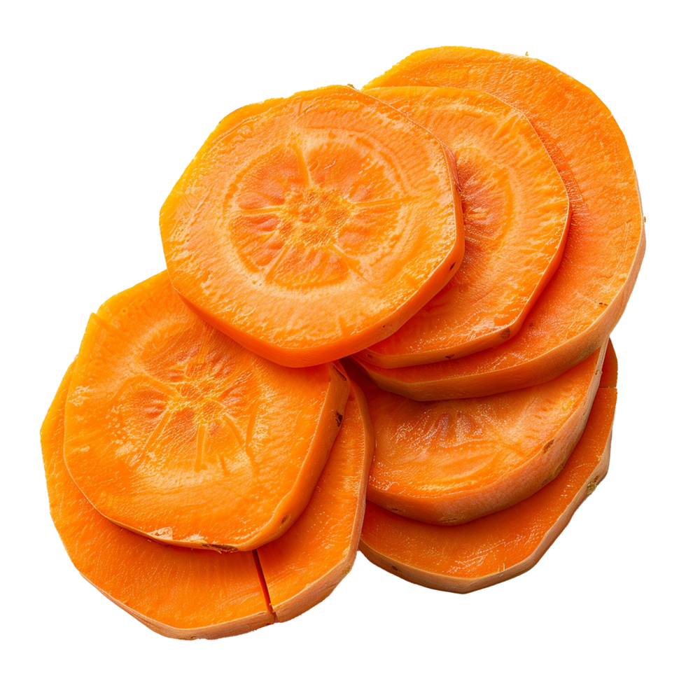 Carrot slices isolated on a transparent background png
