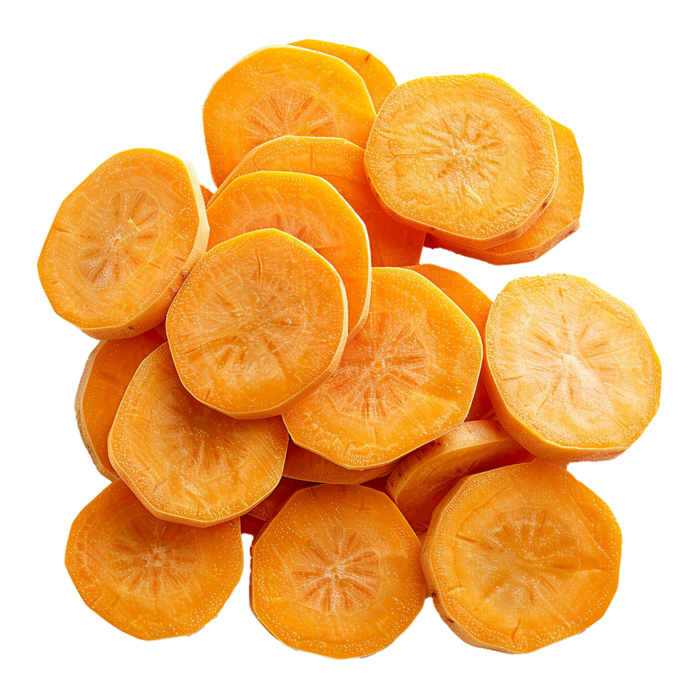 Carrot slices isolated on a transparent background png