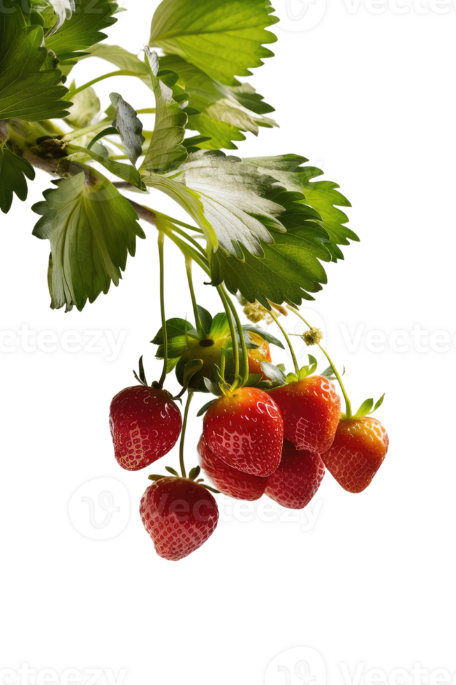 Ripe Strawberries on a Branch png