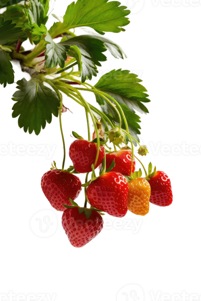Ripe Strawberries on a Branch png