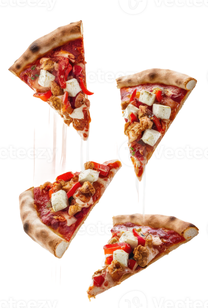 Three Slices of Pizza on a White Background png