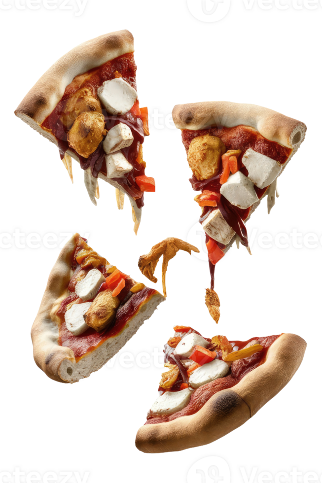 Three Slices of Pizza on a White Background png