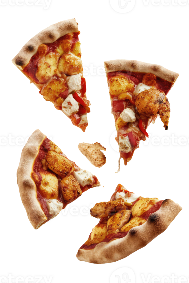 Three Slices of Pizza on a White Background png