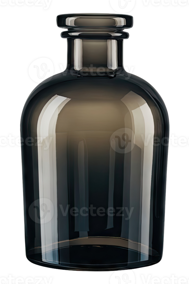 Brown glass bottle with a lid on a Transparent background png