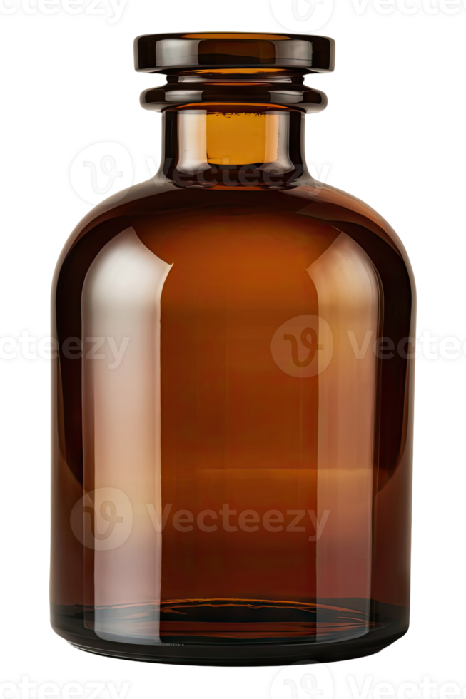 Brown glass bottle with a lid on a Transparent background png