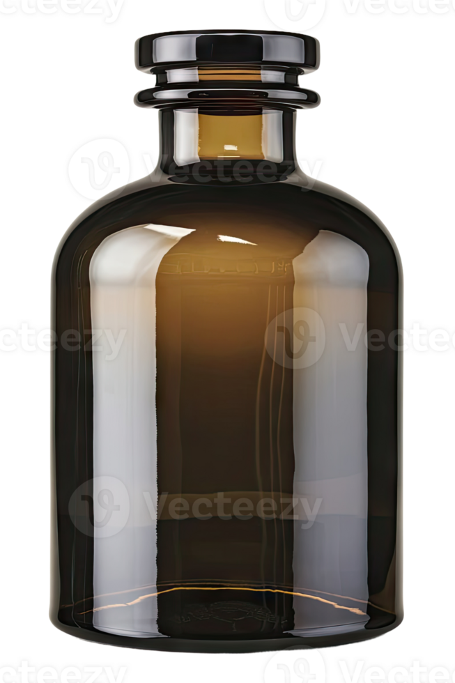 Brown glass bottle with a lid on a Transparent background png