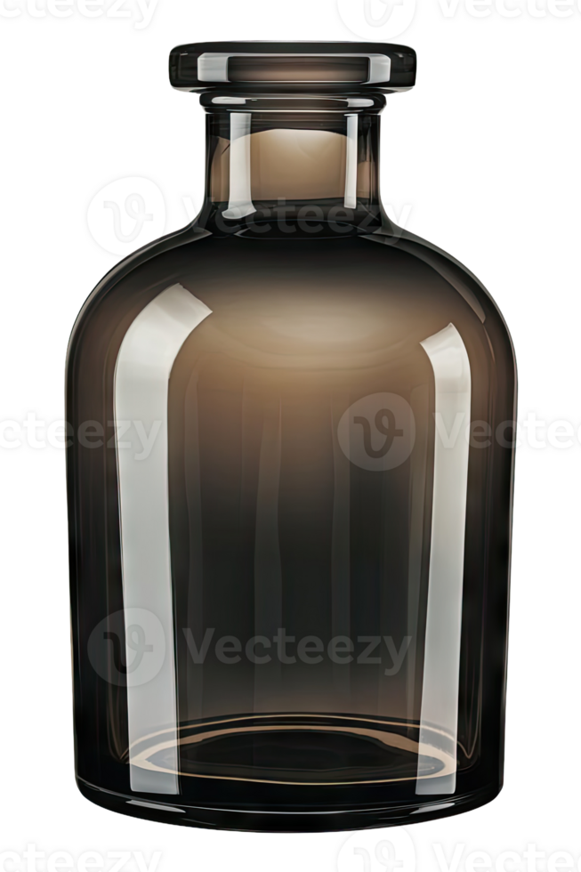 Brown glass bottle with a lid on a Transparent background png