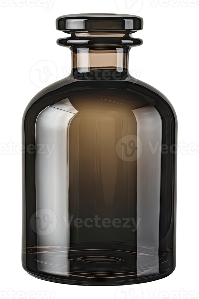Brown glass bottle with a lid on a Transparent background png