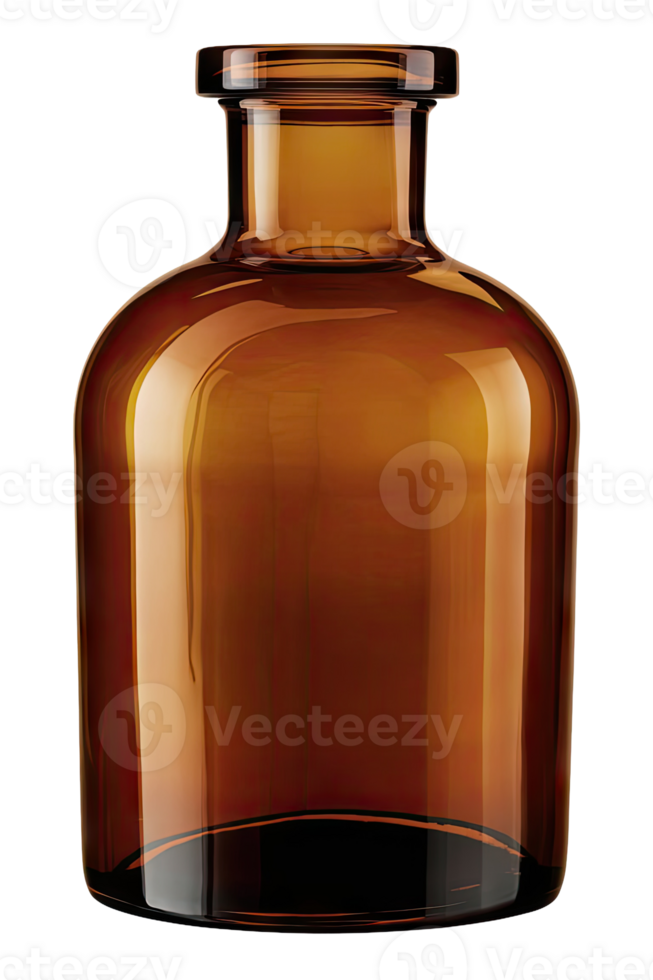 Brown glass bottle with a lid on a Transparent background png