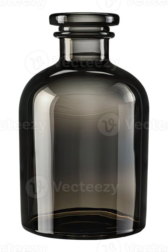 Brown glass bottle with a lid on a Transparent background png