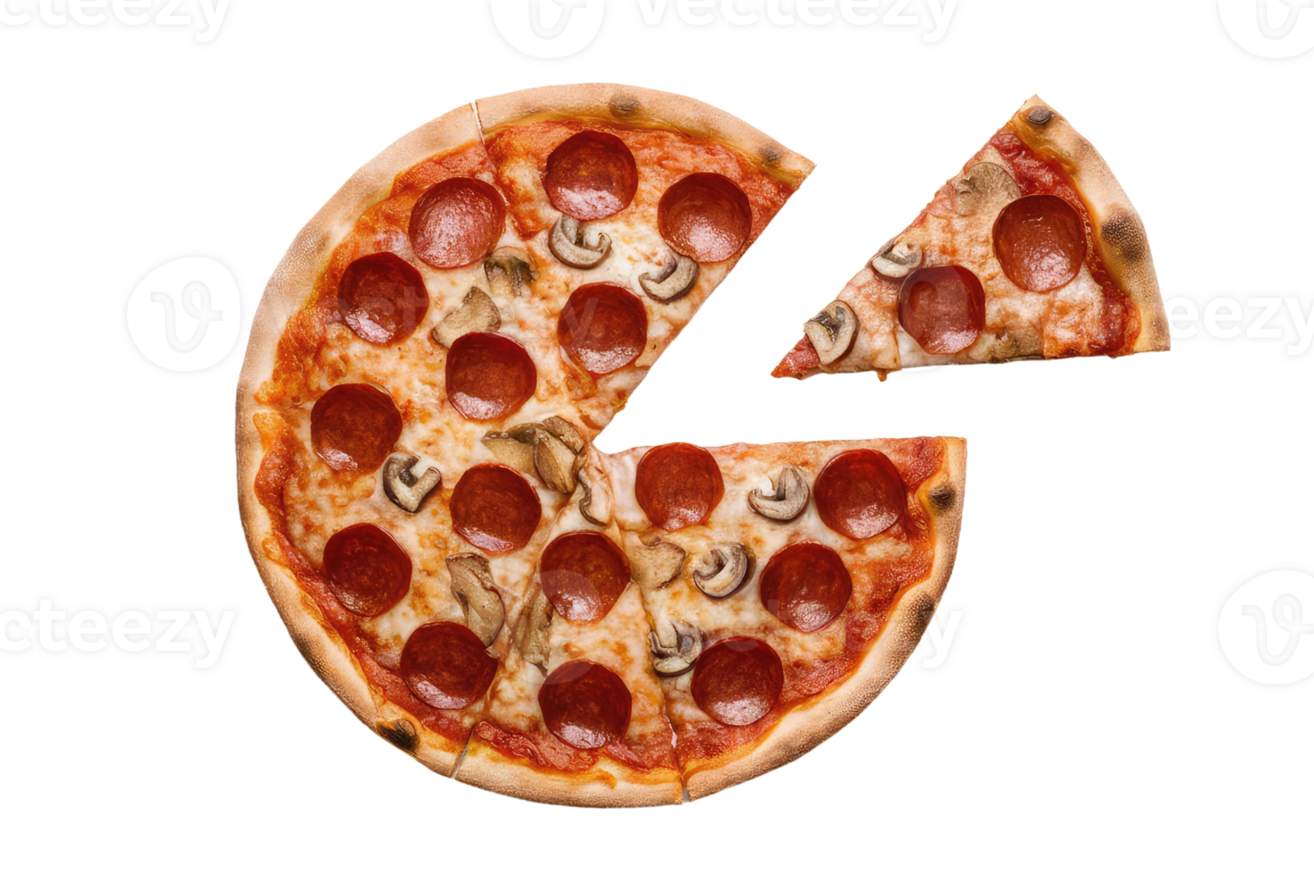 isolated pizza on transparent background png