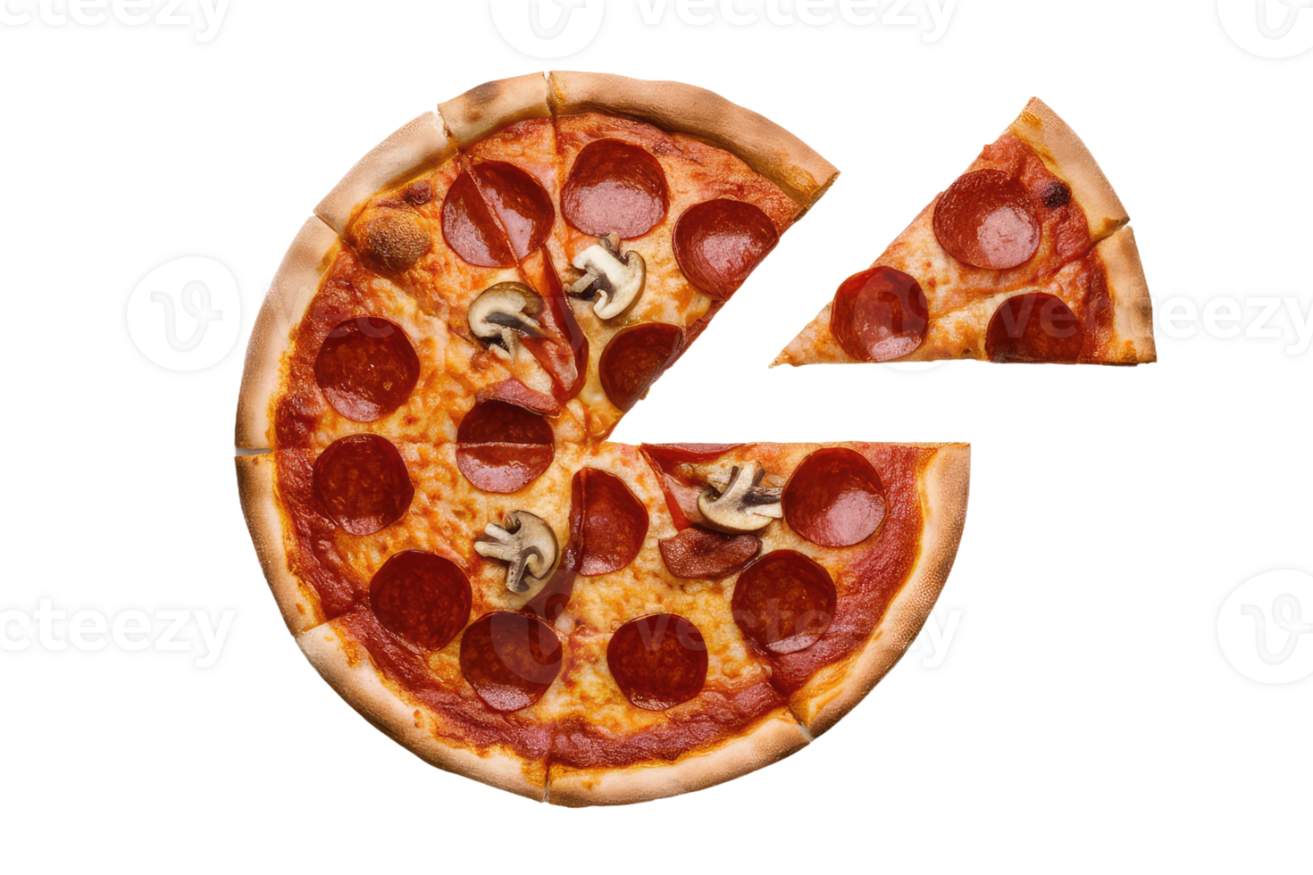 isolated pizza on transparent background png