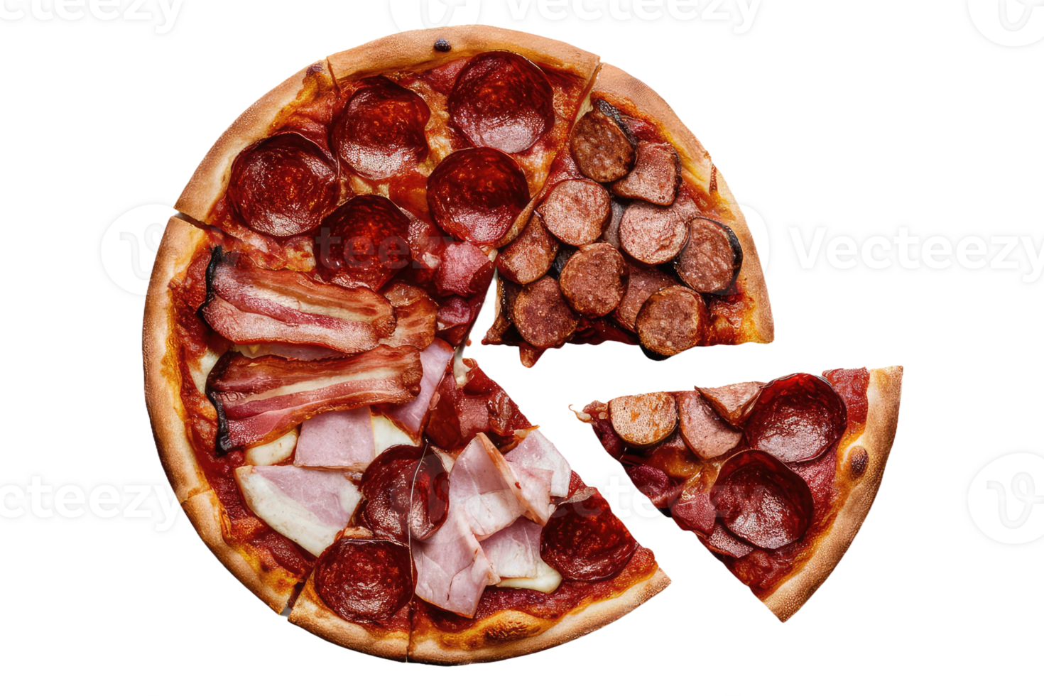 isolated pizza on transparent background png