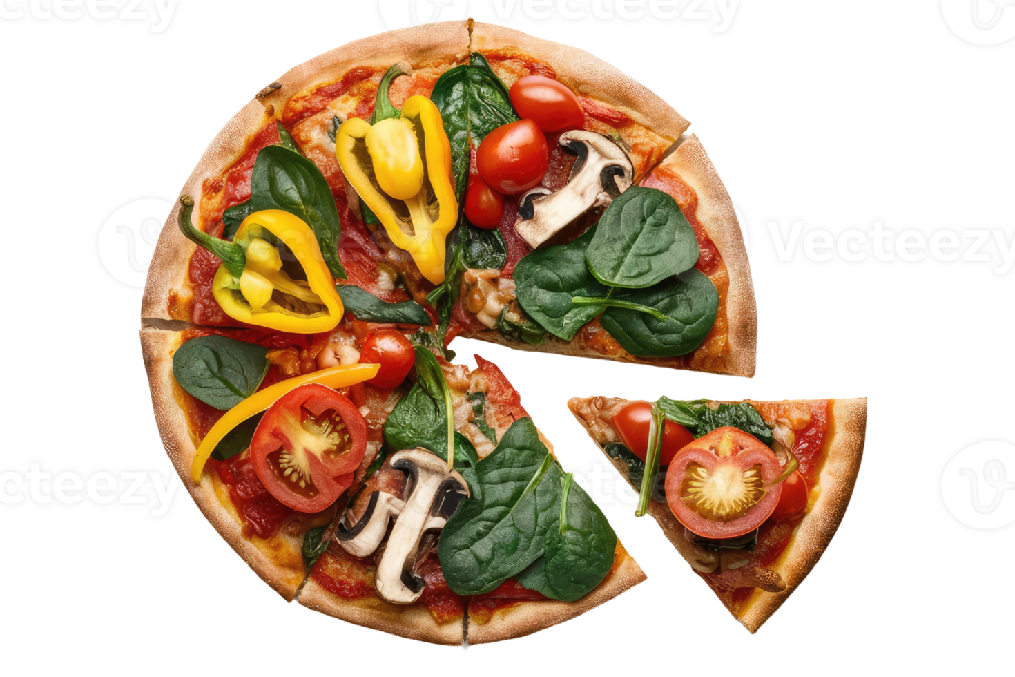 isolated pizza on transparent background png