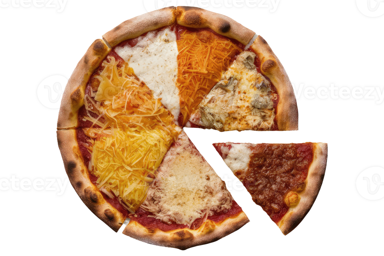 isolated pizza on transparent background png