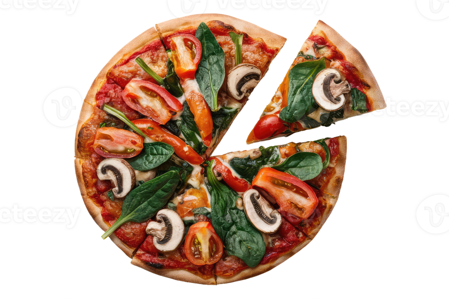 isolated pizza on transparent background png