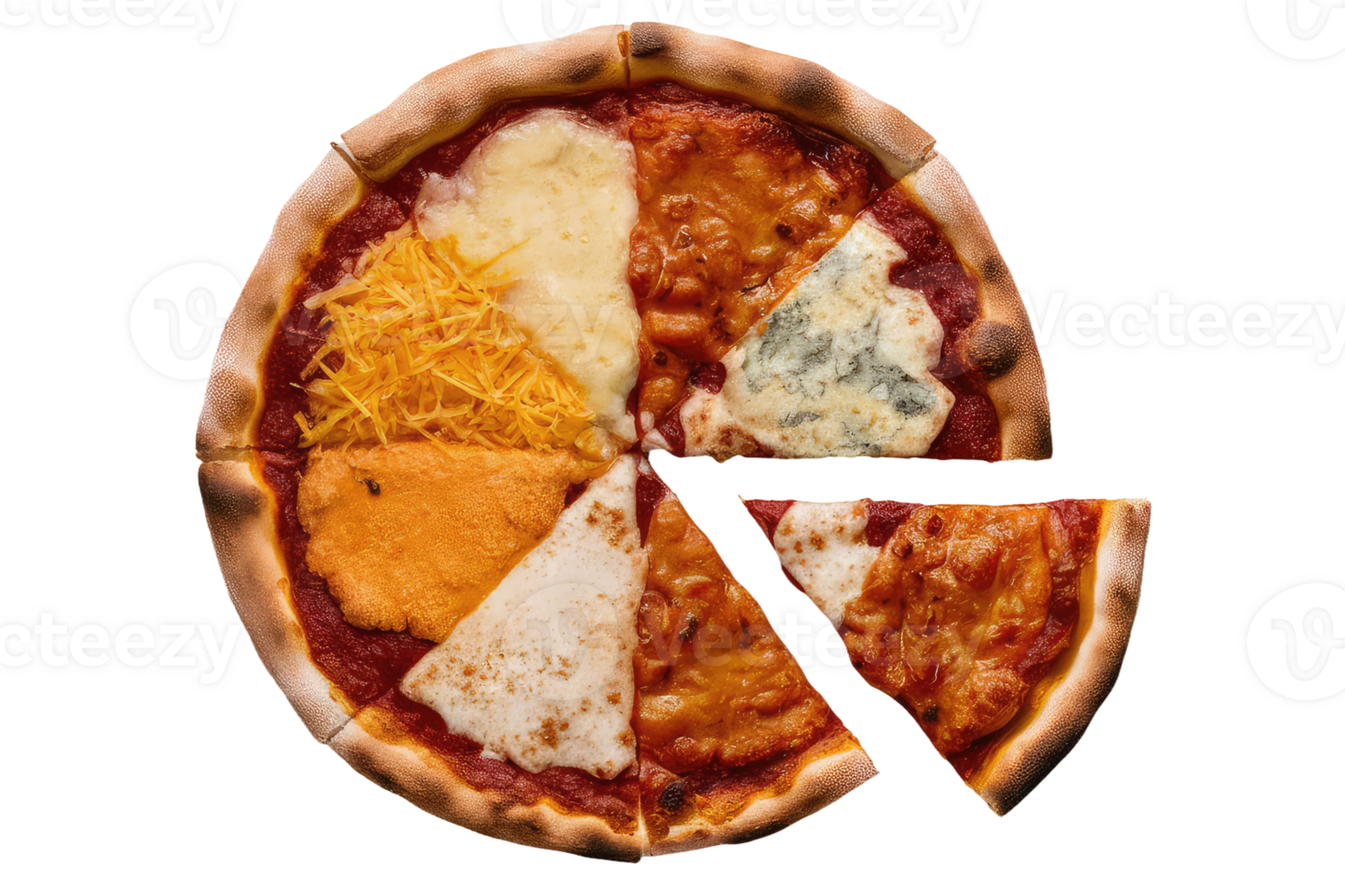 isolated pizza on transparent background png