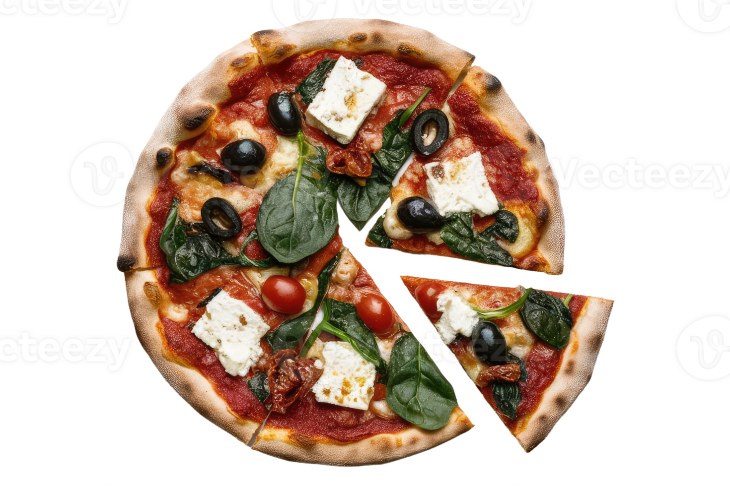 isolated pizza on transparent background png