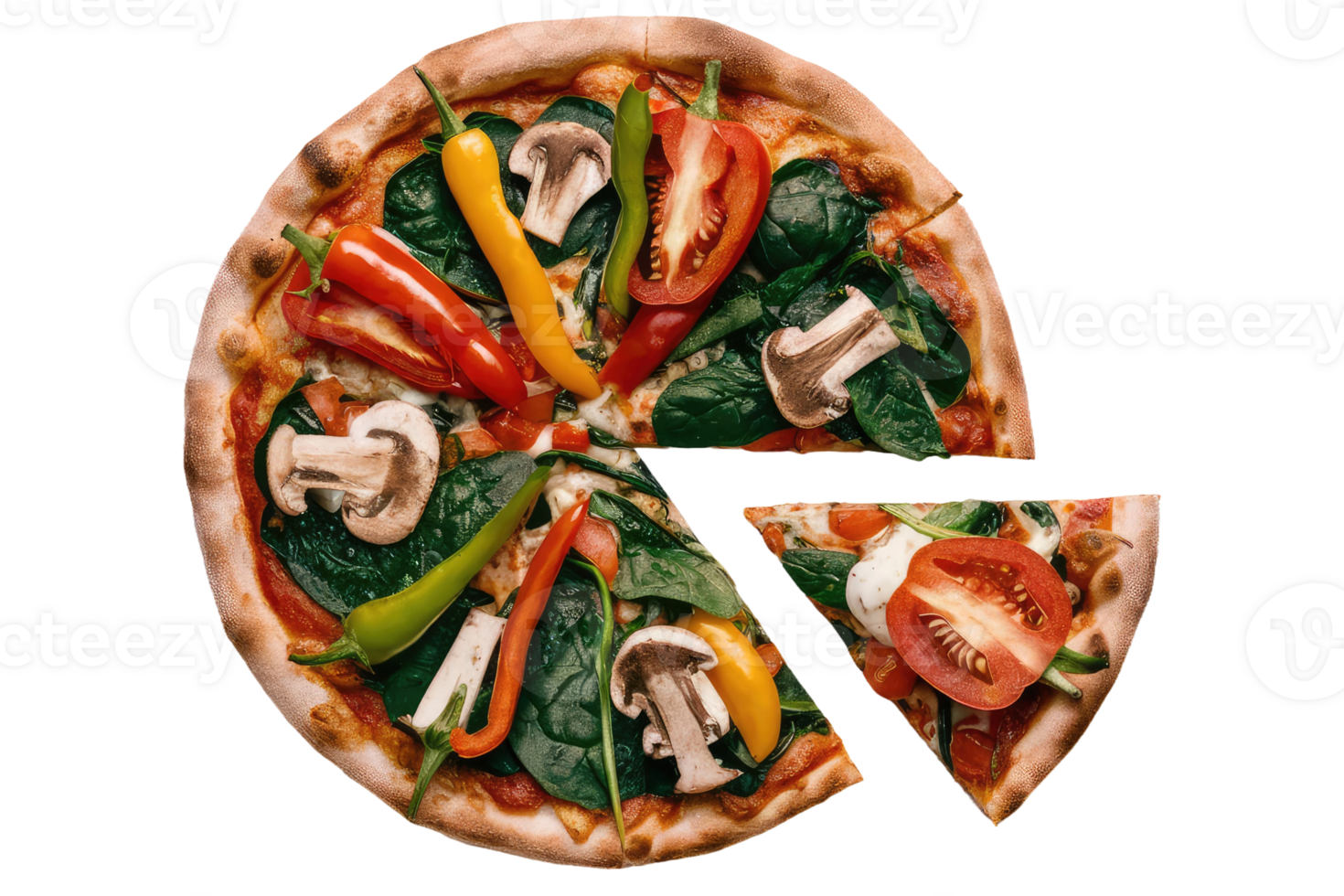 isolated pizza on transparent background png