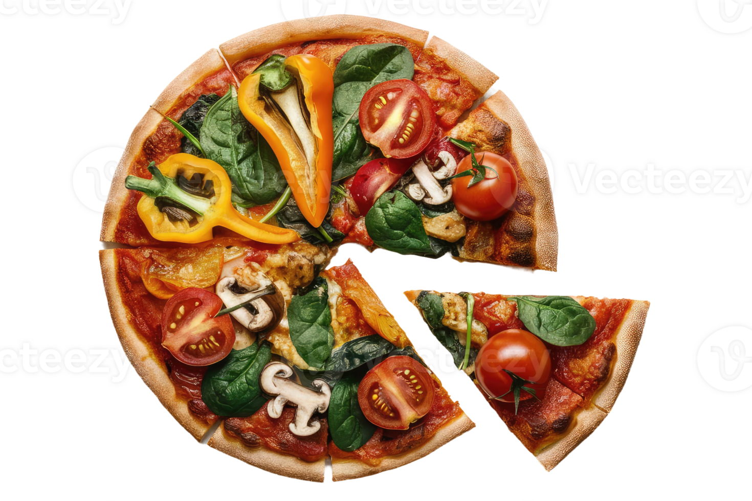 isolated pizza on transparent background png