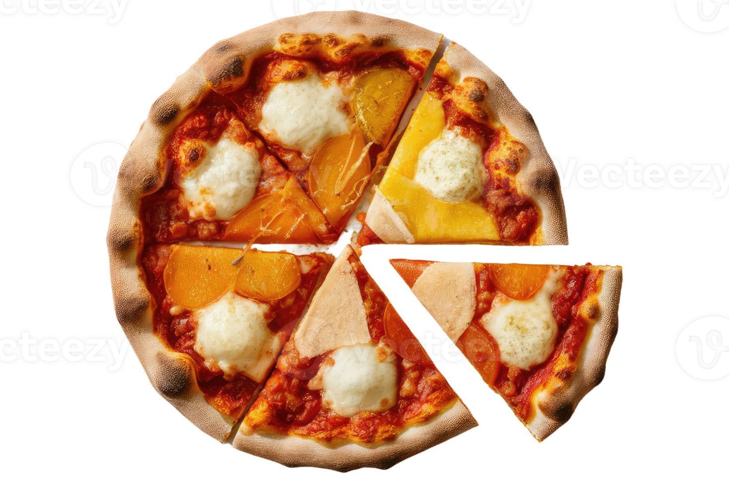 isolated pizza on transparent background png