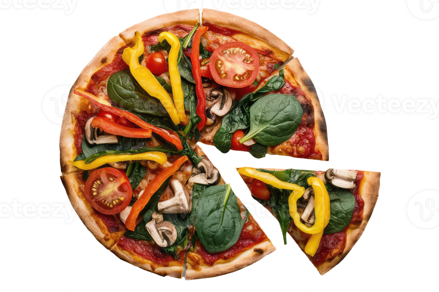 isolated pizza on transparent background png