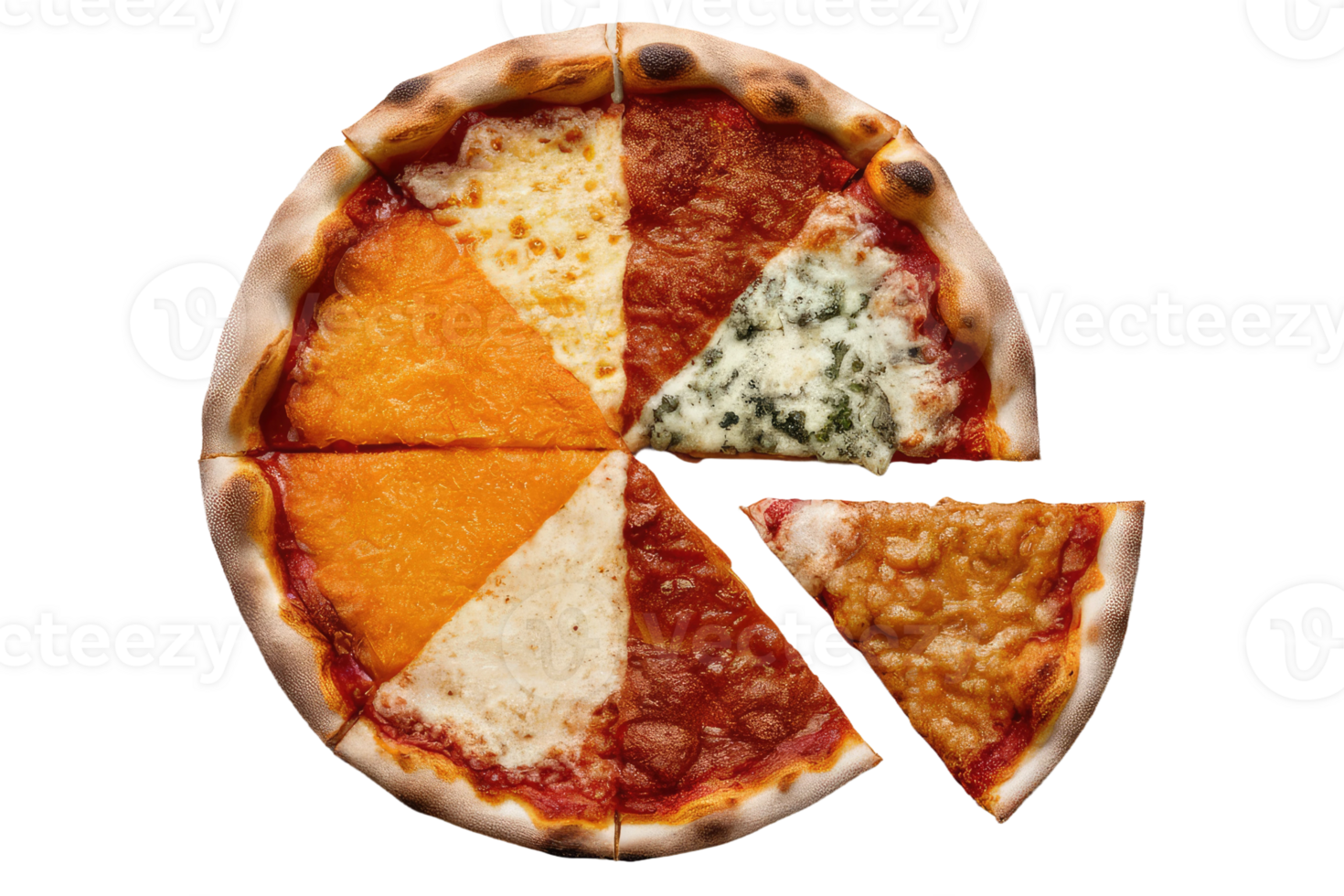 isolated pizza on transparent background png