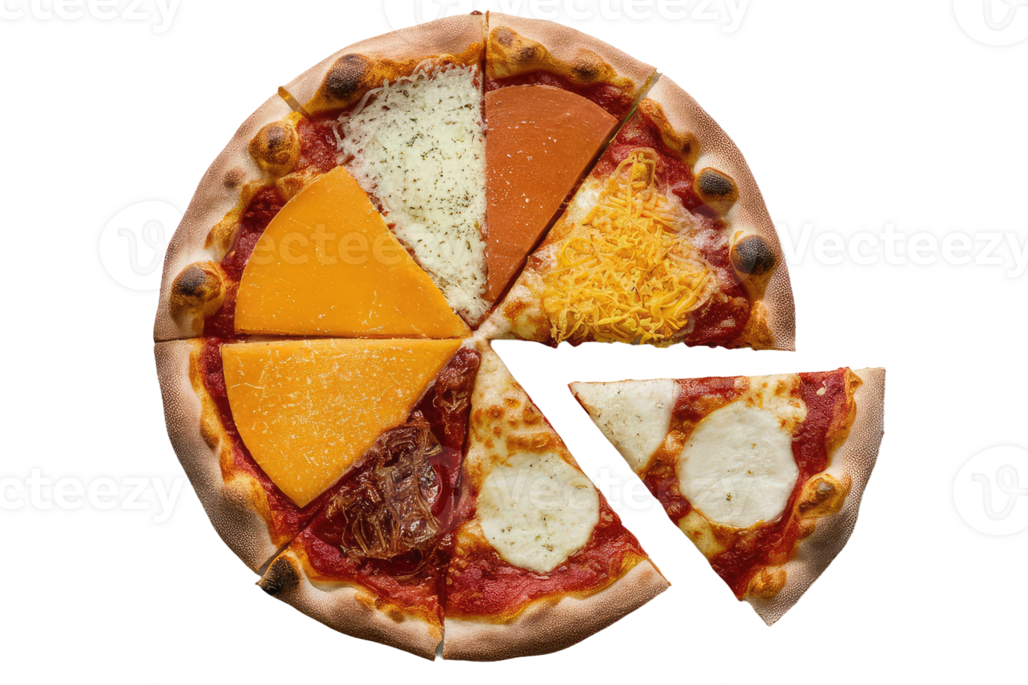 isolated pizza on transparent background png