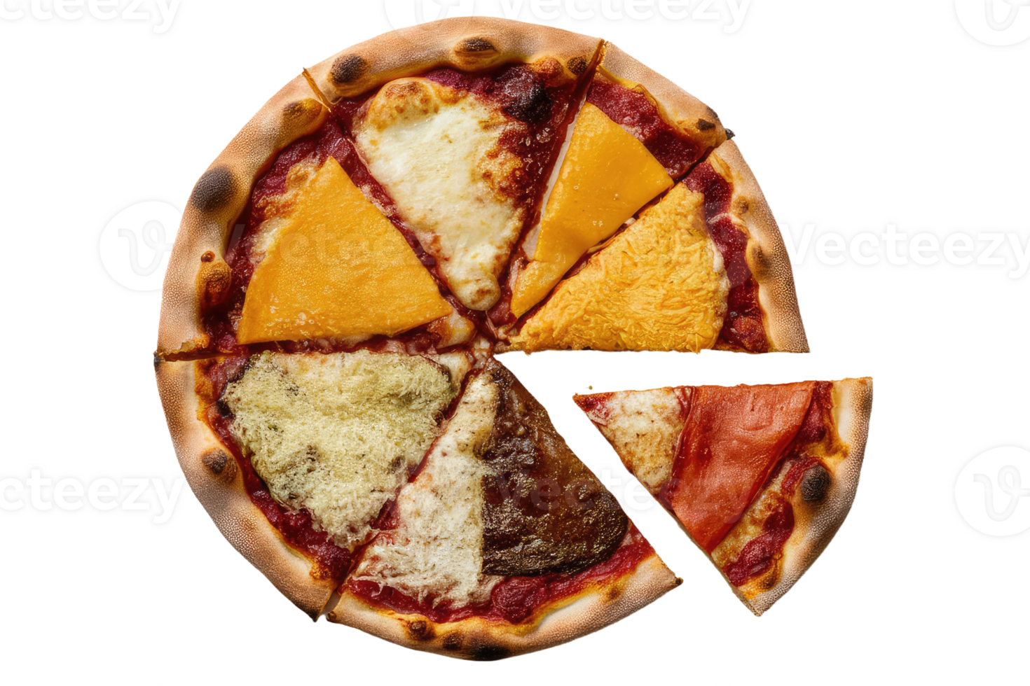 isolated pizza on transparent background png