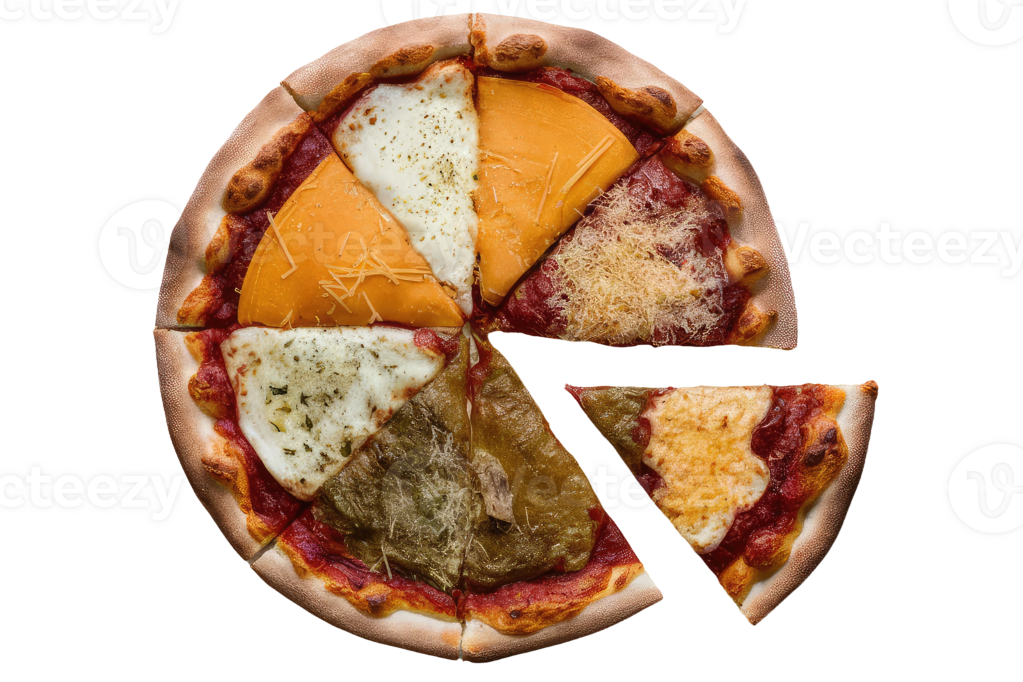 isolated pizza on transparent background png