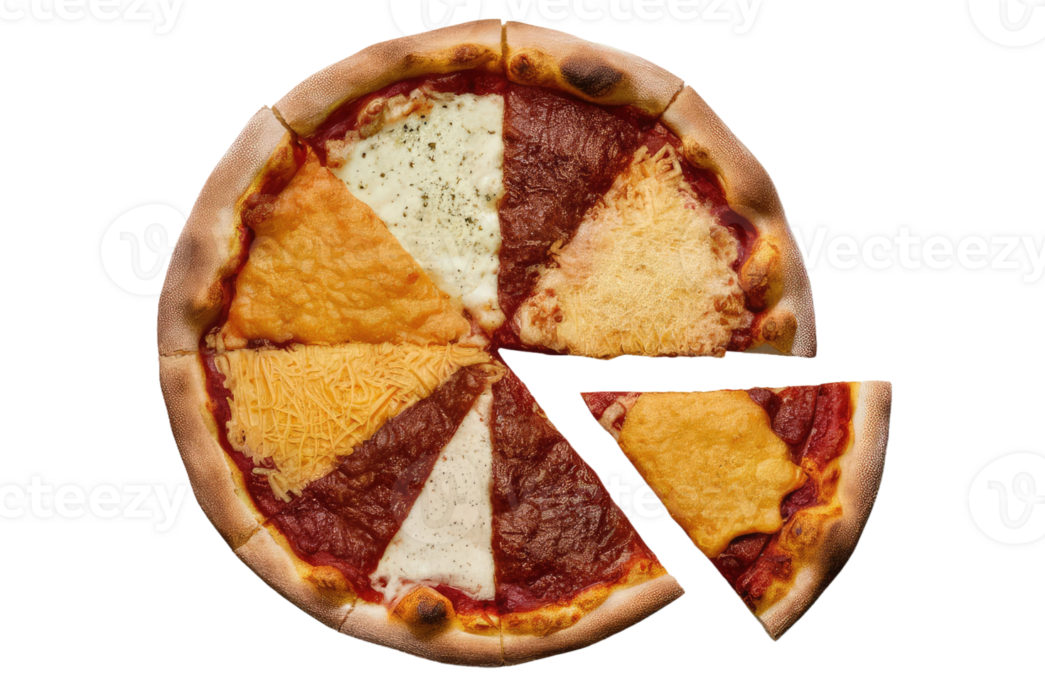 isolated pizza on transparent background png