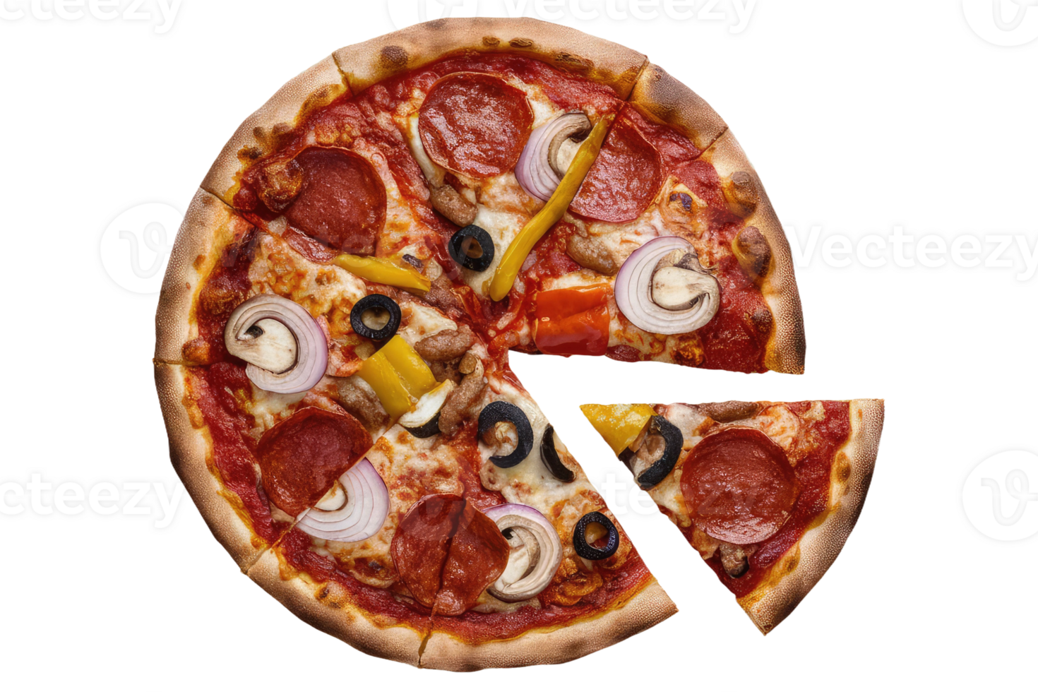 isolated pizza on transparent background png