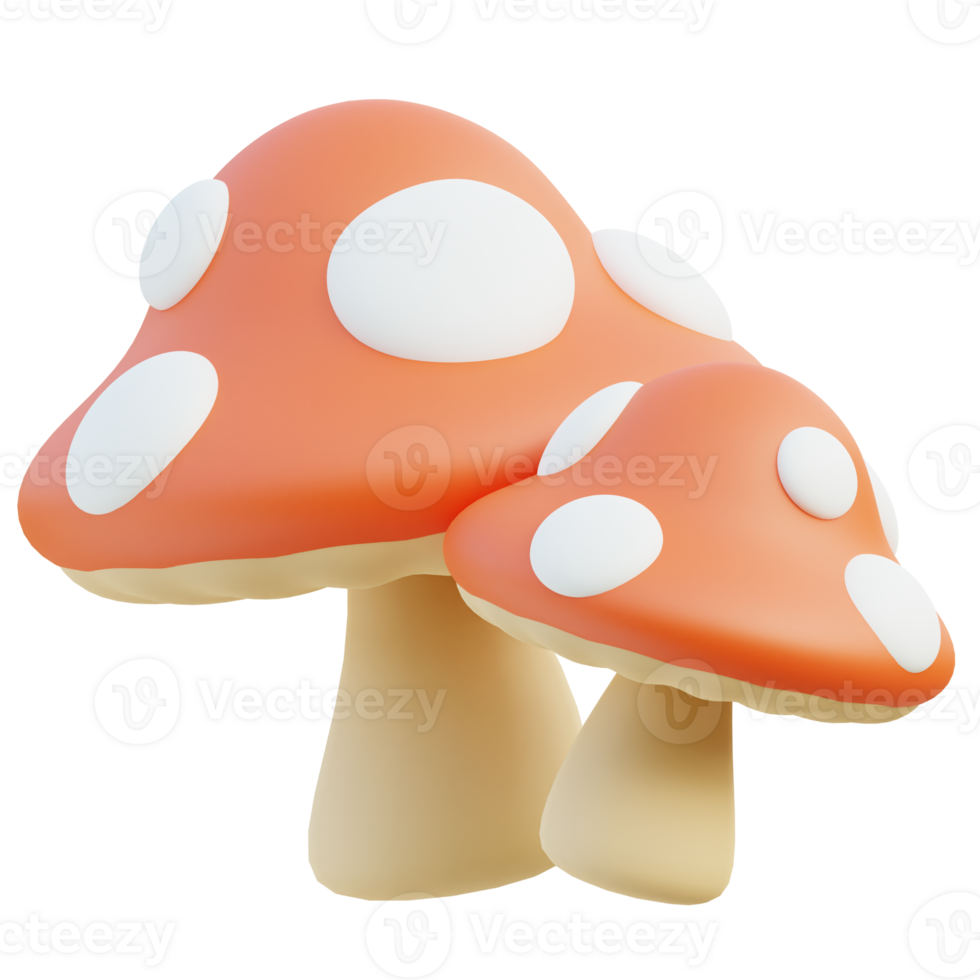 Mushroom 3d illustration png