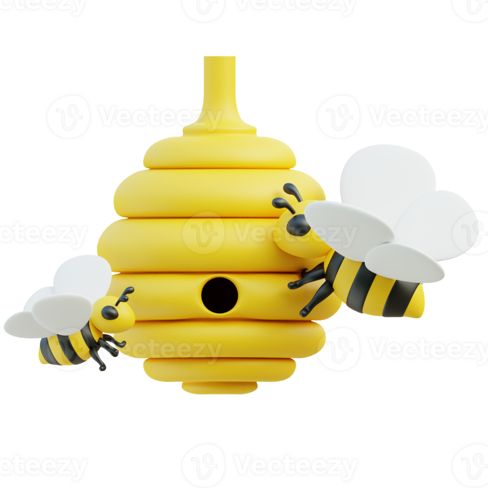 Beehive 3d illustration png