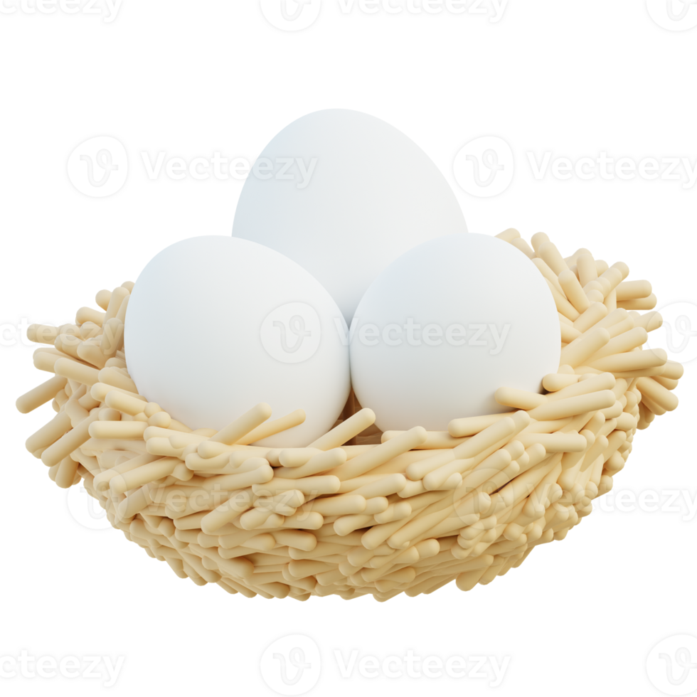 Bird Nest 3d illustration png