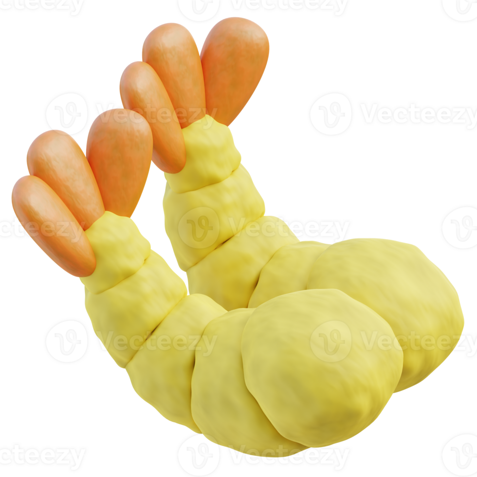 Fried Shrimp 3d illustration png