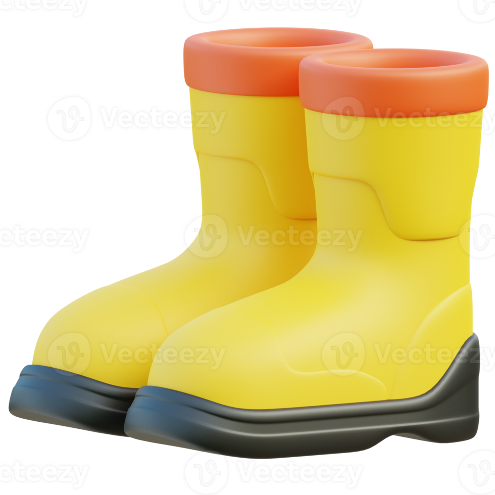 Rain Boots 3d illustration png