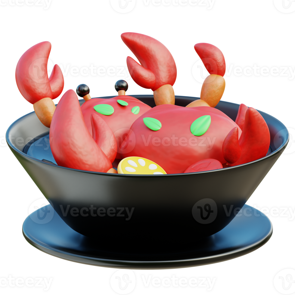 crab seafood 3d illustration png
